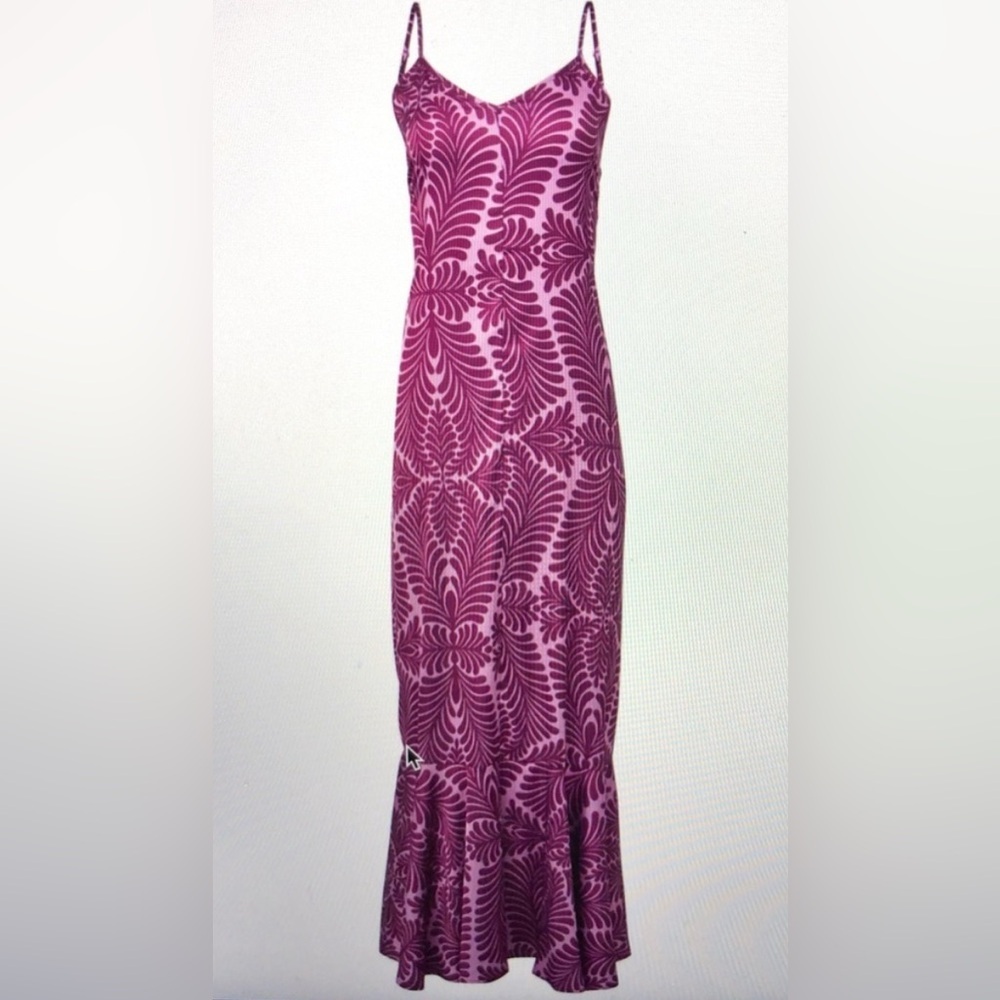 Venus Purple Spaghetti Strap Tie Back Maxi Dress.  Sz 2X